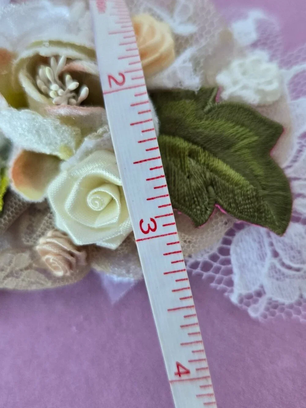 Handmade Cream and Blush Velvet Rose and Lace Posey Hair Clip  Cottage Balletco